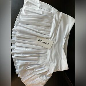 Gold Hinge White Pleated Tennis Skirt NWT size s